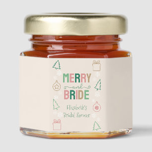 Merry & Bride Christmas Bridal Shower Honey Jar Favors