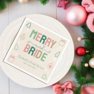 Merry & Bride Christmas Bridal Shower Napkins