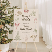 Merry & Bride Hand Drawn Bridal Shower Welcome
