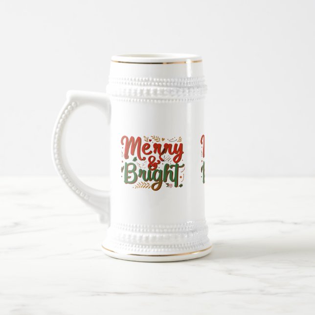 Merry & Bright 22 oz Stein   (Left)