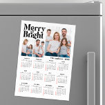 Merry & Bright 3 Family Photo Christmas Calendar<br><div class="desc">Capture the magic of your family Christmas with this modern and stylish photo collage Calendar. Featuring a bold, graphic design with a cheerful "Merry and Bright" sentiment, this Calendar is perfect for showcasing your family's love and joy this holiday season. Personalize it with your favorite photos, names, and message for...</div>