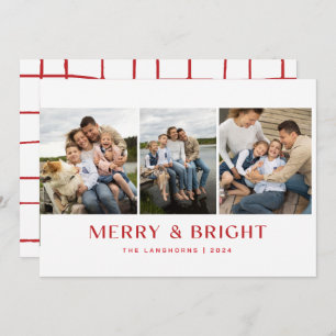 Merry & Bright 3-Photo Christmas Card