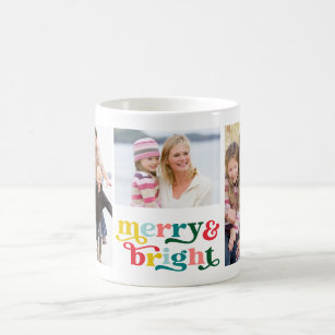 Merry & Bright Adorable Family Christmas Photo Coffee Mug