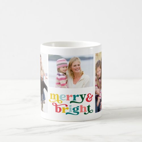 Merry  Bright Adorable Family Christmas Photo Coffee Mug