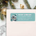 MERRY & BRIGHT! Adorable, Penguin With Santa Hat Label<br><div class="desc">MERRY & BRIGHT! Adorable,  Penguin With Santa Hat,  Address Return Labels. Enter your data,  you can choose font,  position,  etc. individually by "further personalize". Matching items in our store.</div>