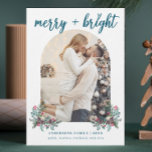 Merry Bright Arch photo botanical Christmas Holiday Card<br><div class="desc">Celebrate the season with the "All is Bright" Minimal Christmas Kids Photo Holiday Card, featuring a soft blue color palette. This elegant and simple design places your child's photo at the center, framed by clean typography and a soft, wintry feel. Perfect for families who love a modern yet heartwarming touch,...</div>