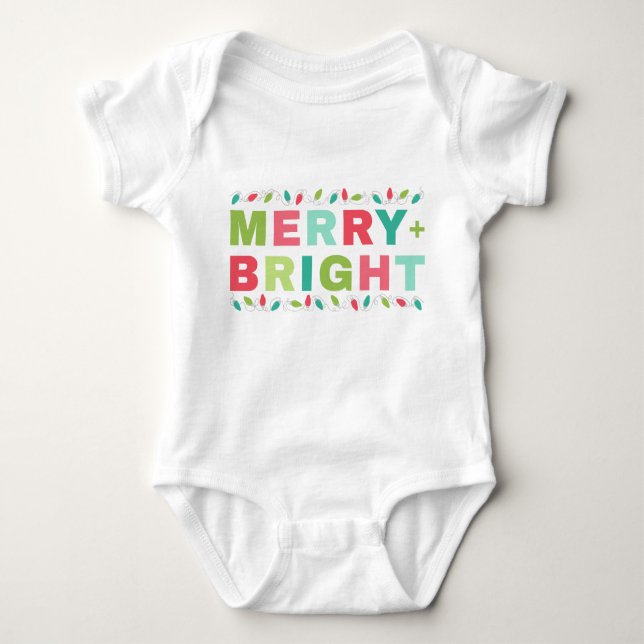 Merry + Bright Baby Holiday Bodysuit (Front)