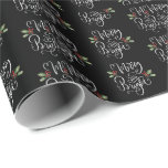Merry Bright Black White Christmas Wrapping Paper<br><div class="desc">Whimsical merry and bright black and white calligraphy Christmas holiday gift wrapping paper. Pretty and modern.</div>