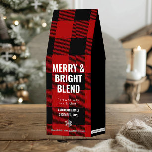 Merry & Bright Blend   Personalized Buffalo Plaid  Roasted Coffee