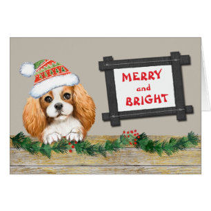 Merry Bright Cavalier King Charles Spaniel Holiday Cards