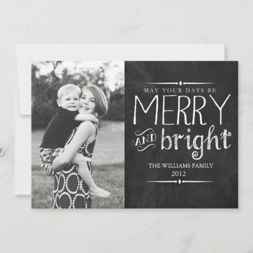 Merry &amp; Bright Chalkboard Card