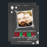 MERRY & BRIGHT CHALKBOARD CHRISTMAS CARD<br><div class="desc">MERRY & BRIGHT CHALKBOARD CHRISTMAS CARD ****************************************************** Please Follow these easy steps to customize your invitation: 1. Please click the “Personalize” button on the right of the product to see what your information looks like on this item. If you would like to further customize the fonts, font colors, and background...</div>