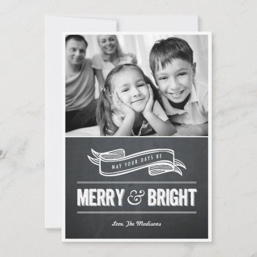 Merry &amp; Bright Chalkboard Christmas Cards