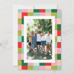 Merry & Bright Checkered Holiday Photo Card