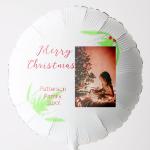 Merry Bright Christmas add family name welcome joy Balloon