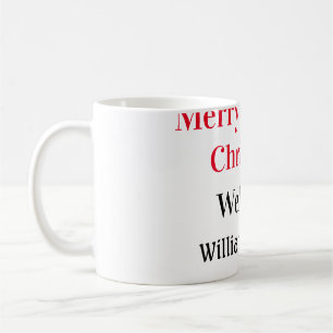 Merry Bright Christmas add family name welcome joy Coffee Mug