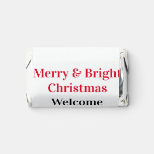 Merry Bright Christmas add family name welcome joy Hershey's Miniatures