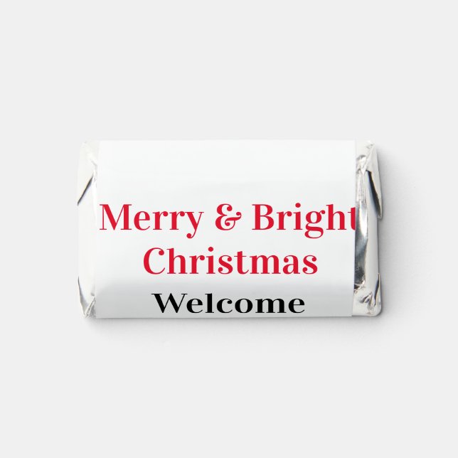 Merry Bright Christmas add family name welcome joy Hershey's Miniatures (Front)