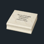 Merry Bright Christmas add family name welcome joy Rubber Stamp<br><div class="desc">design</div>