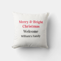 Merry Bright Christmas add family name welcome joy