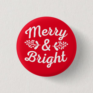 Merry & Bright Christmas Button