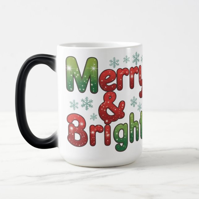 Merry & Bright Christmas Color Morphing Mug 15oz  (Left)