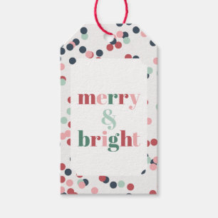 Merry & Bright Christmas Confetti Gift Tags