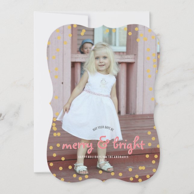 Merry Bright Christmas Cute Custom Holiday Photo (Front)