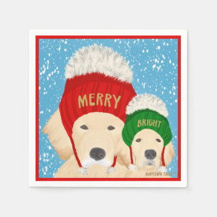 Merry Bright Christmas Dogs Napkins