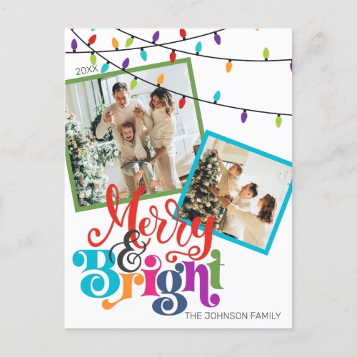 Merry  Bright Christmas Family Photo Holiday Card