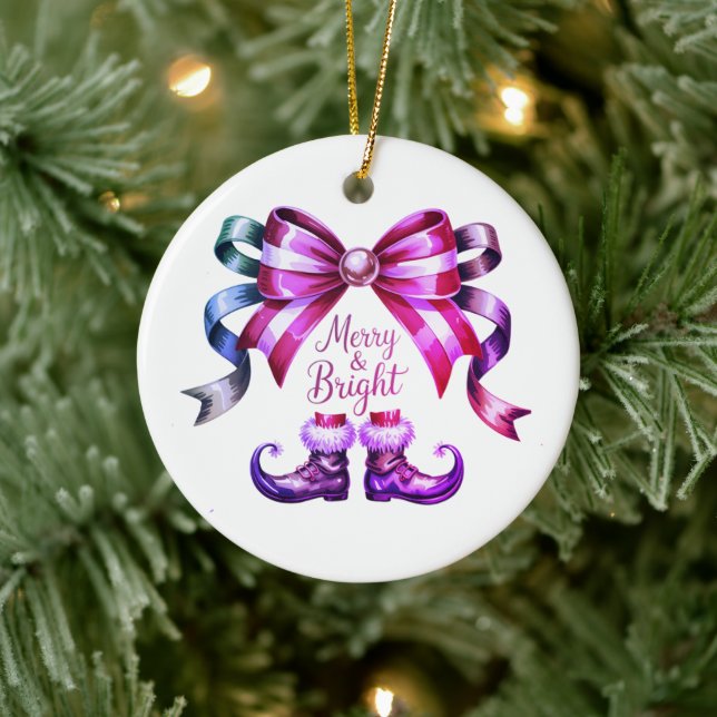 Merry & Bright Christmas Festive Ornament (Tree)