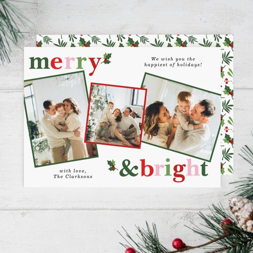 Merry  Bright Christmas Fun Family Holiday Card