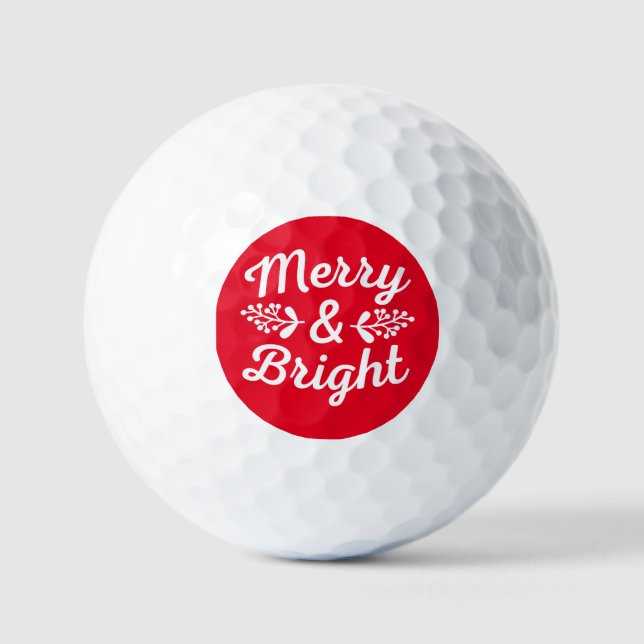 Merry & Bright Christmas  Golf Balls (Front)