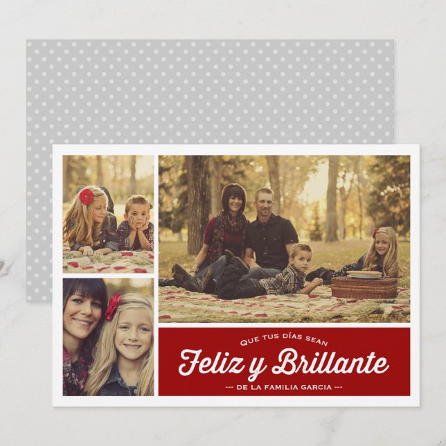 Merry & Bright Christmas Greeting Holiday Card (Front/Back)