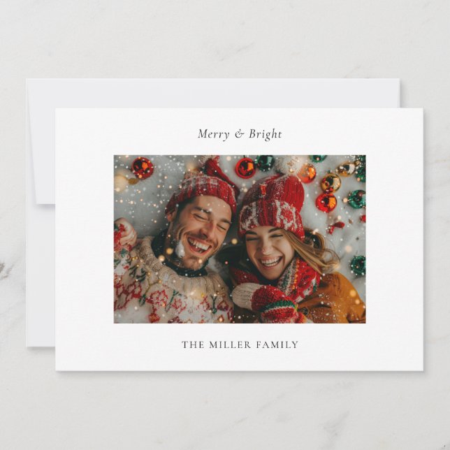 Merry & Bright Christmas Holiday Card (Front)