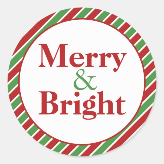 Merry & Bright Christmas Holiday Envelope Seals