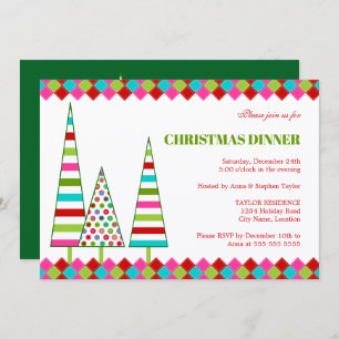 Merry & Bright Christmas Holiday Invitation