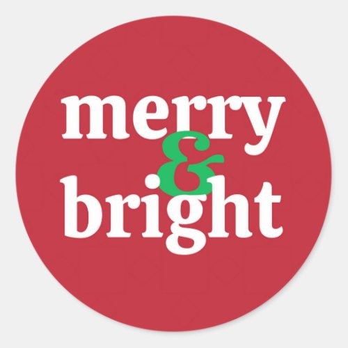 Merry  Bright Christmas Holiday Sticker