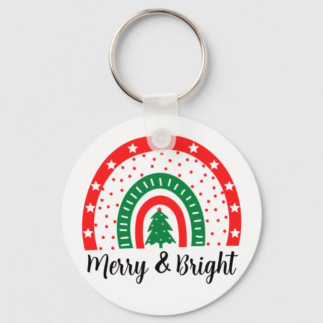 Merry & Bright Christmas  Keychain (Front)