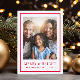 Merry Bright Christmas Letterpress Photo Cards
