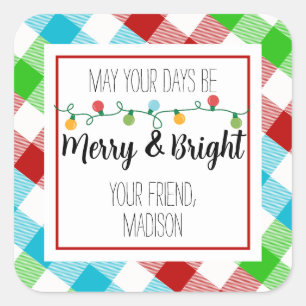 Merry & Bright Christmas Light Gift Tag