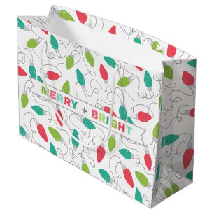 Merry + Bright Christmas Lights Gift Bag