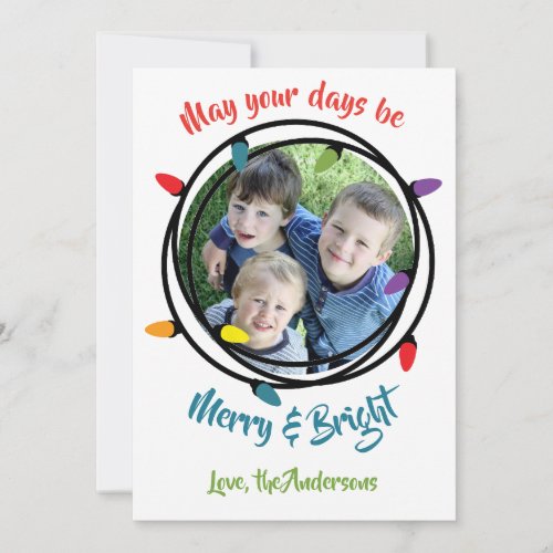 Merry  Bright Christmas Lights Holiday Card