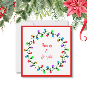 Merry & Bright Christmas Lights Holiday Card
