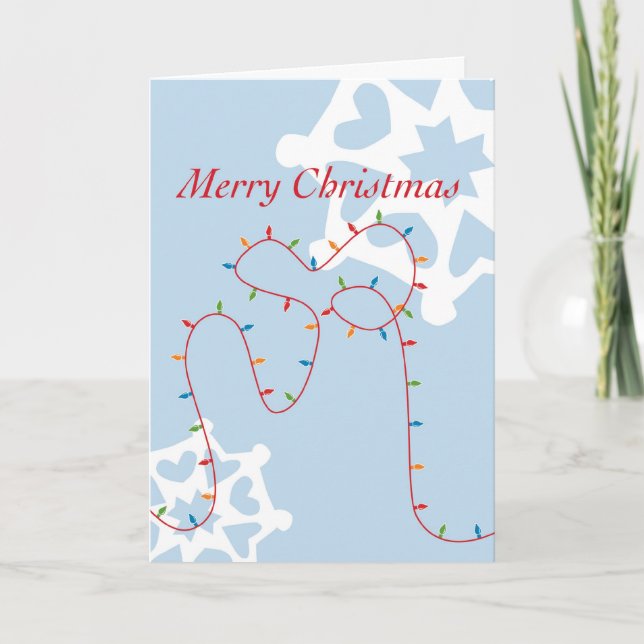 Merry & Bright Christmas Lights  Holiday Card (Front)