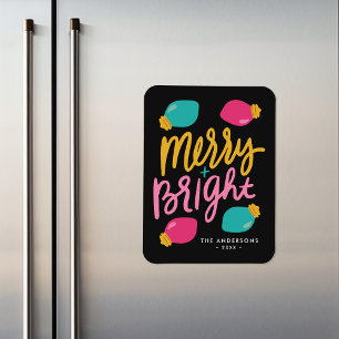 Merry & Bright Christmas Lights Non-Photo Holiday Magnet