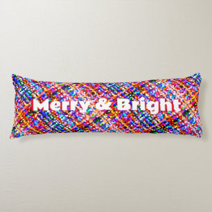 Merry & Bright Christmas Lights Pattern Reversible Body Pillow