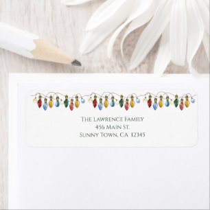 Merry & Bright Christmas Lights Return Address Label