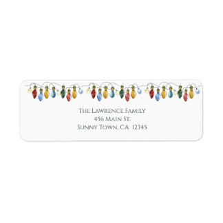 Merry & Bright Christmas Lights Return Address Label