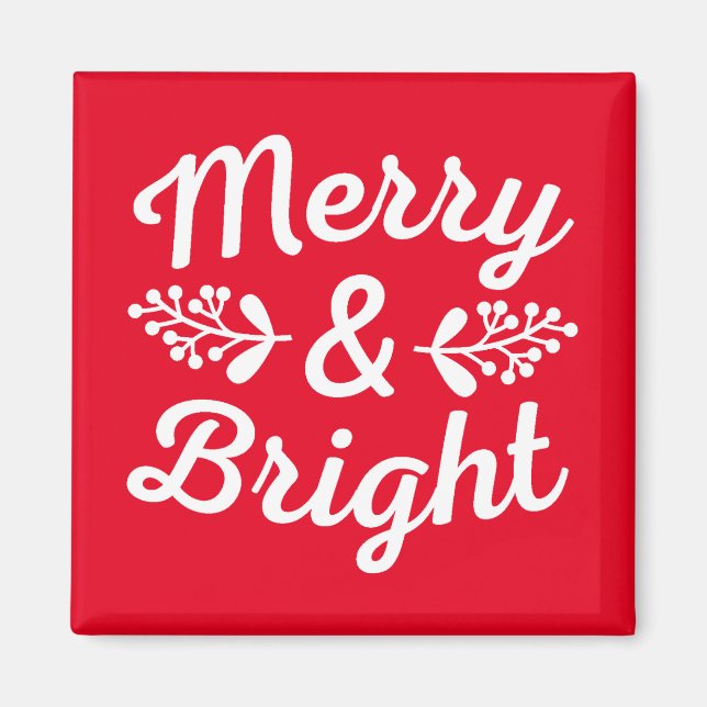 Merry & Bright Christmas  Magnet (Front)